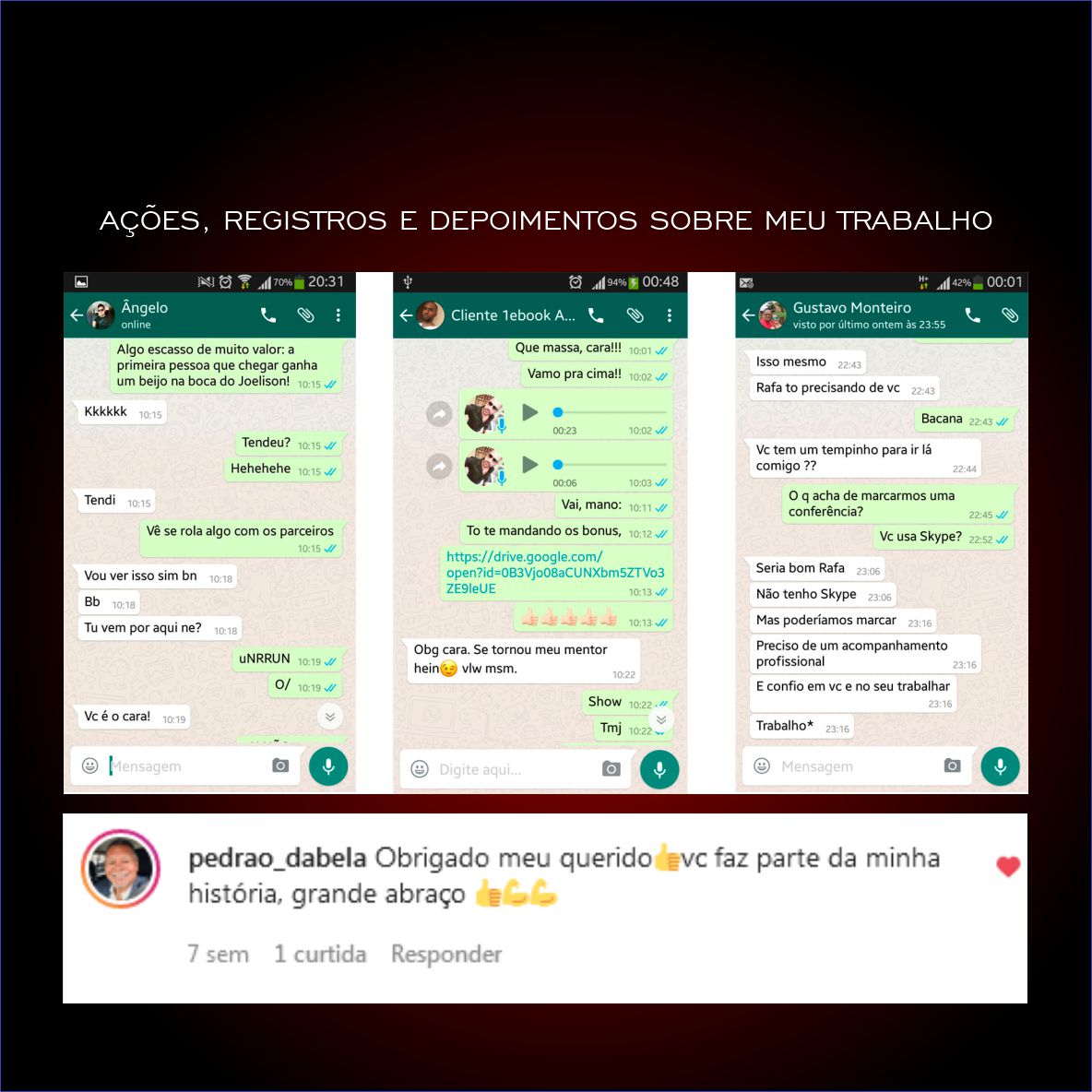 Ações e registros 1
