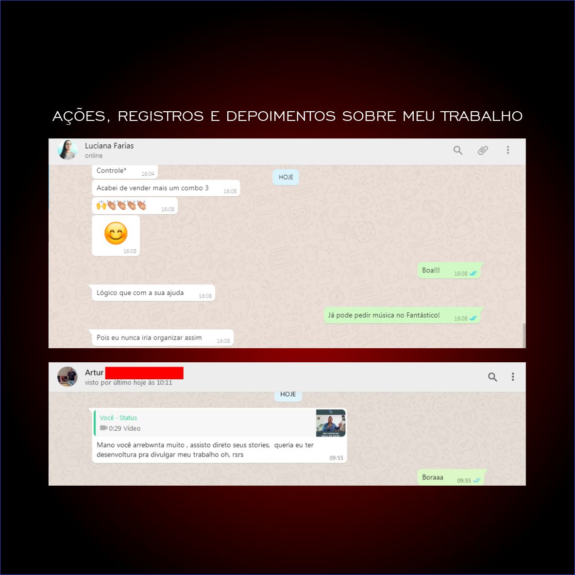 Ações e registros 6